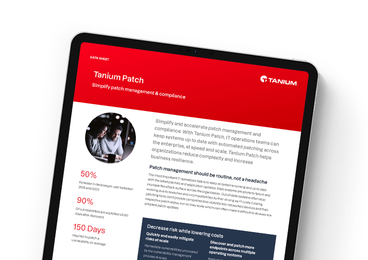 Mobile featured image: Tanium Patch data sheet