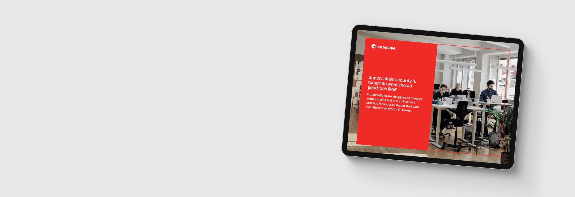 Tablet displaying Supply Chain Security Is Tough: So What Should Good Look Like eBook