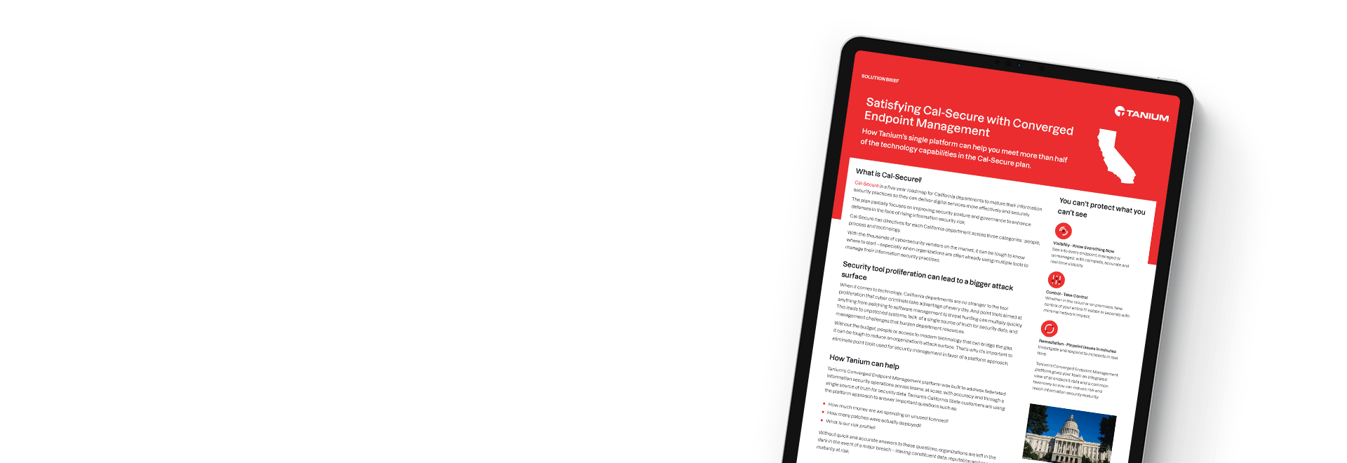 Document preview of "Satisfying Cal-Secure with Converged Endpoint Management" solution brief