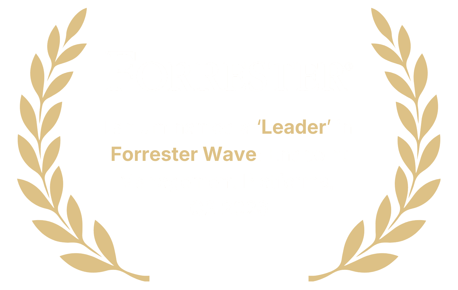 Forrester recognition white logo