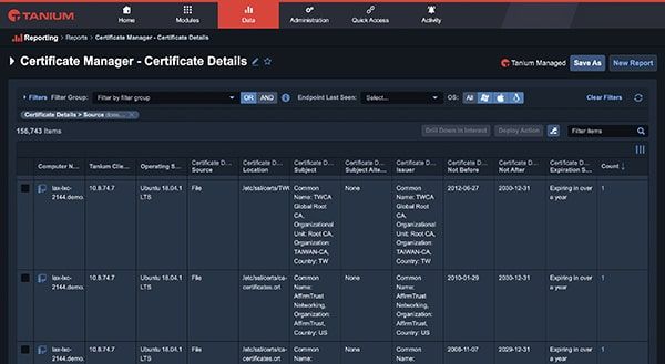 Screenshot of Certificate Manager Details