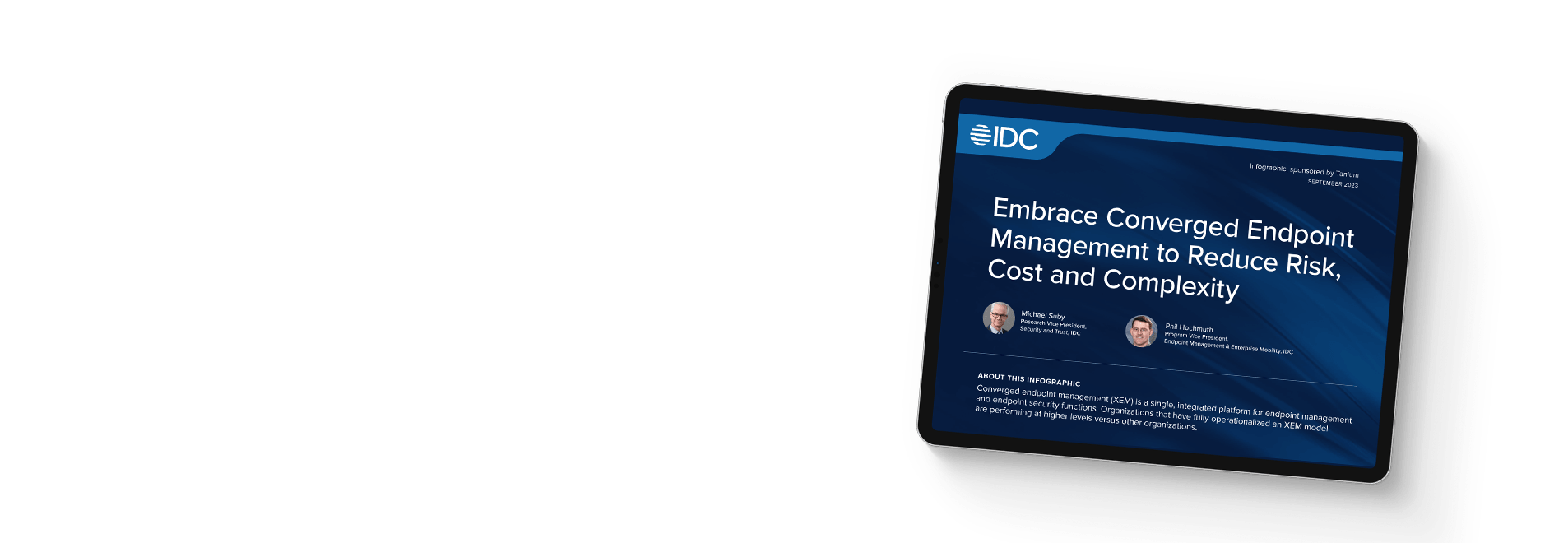 IDC infographic on converged endpoint management sponsored by Tanium