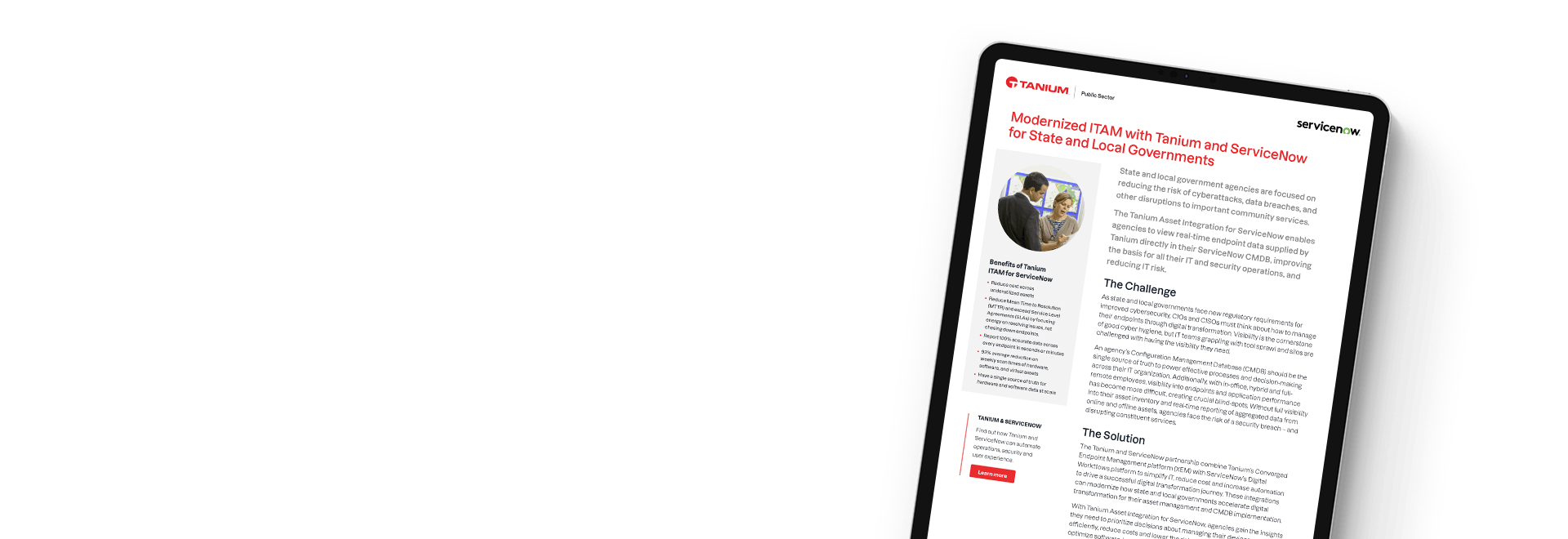 Modernized ITAM with Tanium and ServiceNow for state and local governments