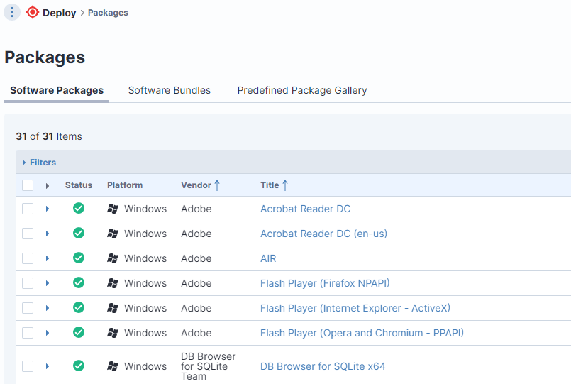 Centralized software deployment