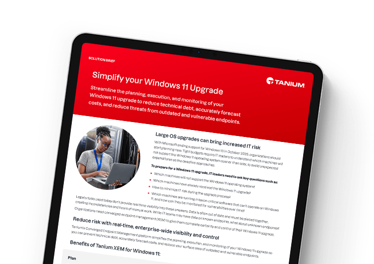 Mobile featured image. Tanium for Windows 11 migration