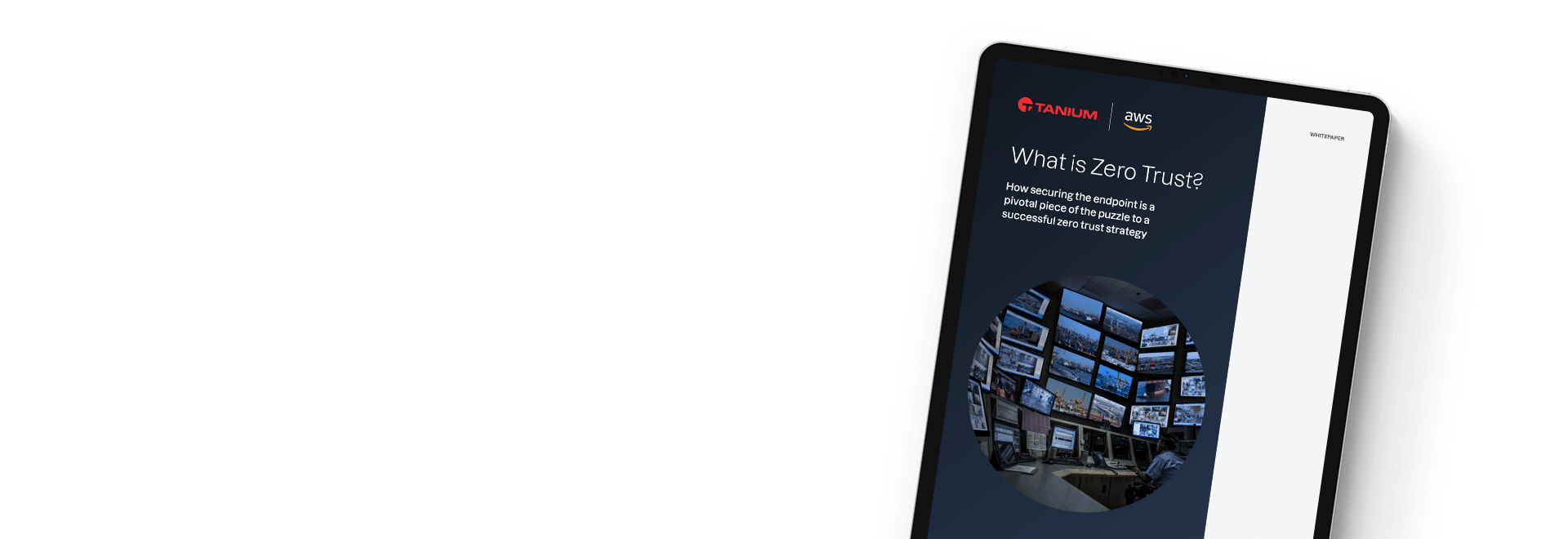 Tablet showing what is zero trust whitepaper brief