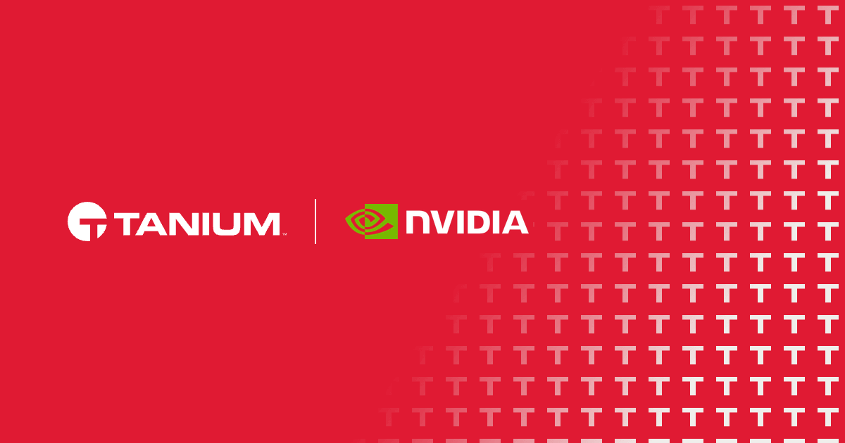 Tanium and NVIDIA logos on a red background