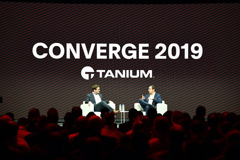 CONVERGE 2019 Tanium conference main stage with speakers and full audience