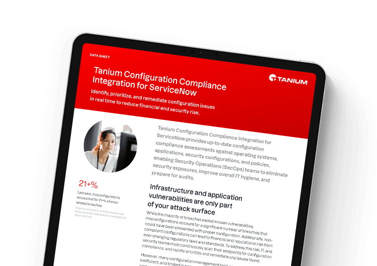 Mobile featured image. Tanium Configuration Compliance Integration for ServiceNow