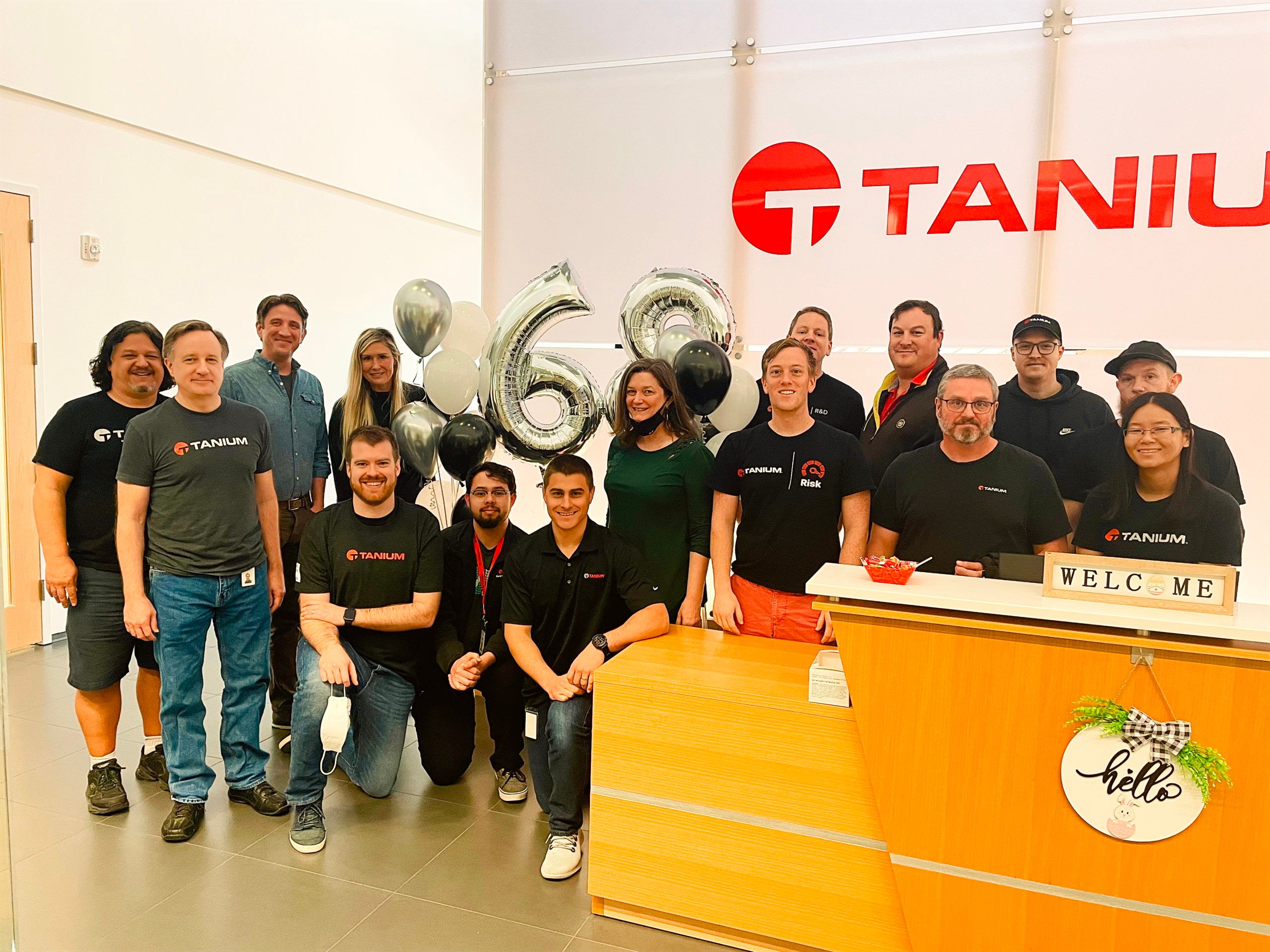 Team members in our Morrisville, NC office celebrating "100 Best Companies to Work For" announcement.
