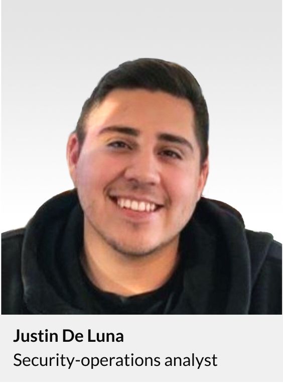Headshot of Justin De Luna, security-operations analyst