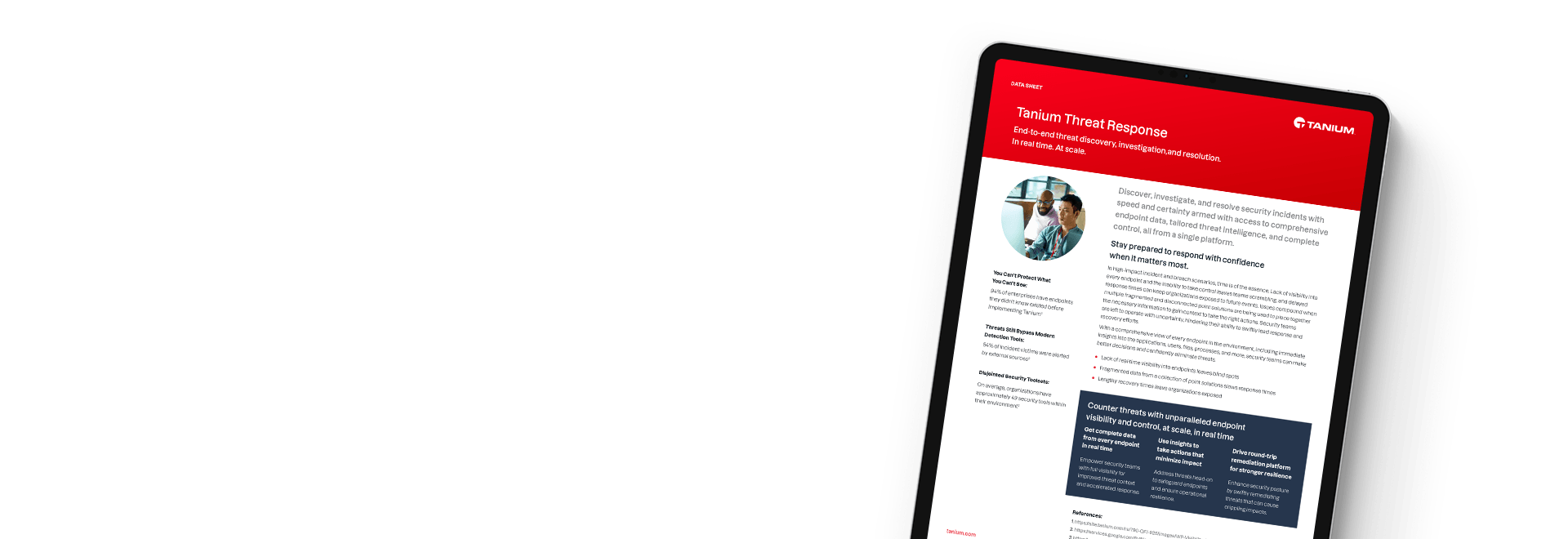 Tanium Threat Response datasheet for incident discovery and investigation