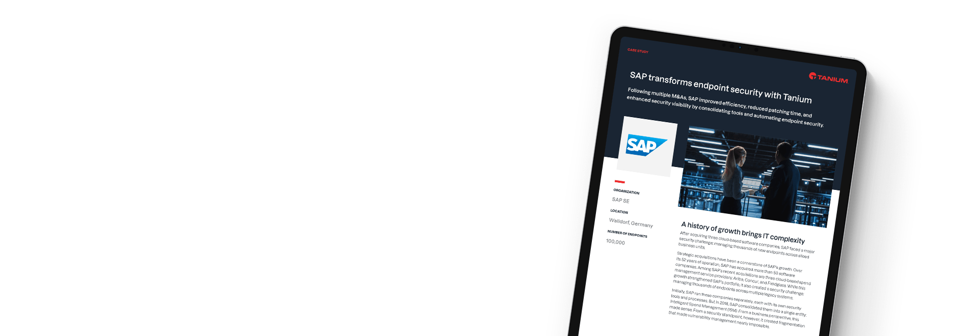 SAP transforms endpoint security with Tanium case study on tablet