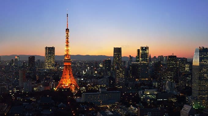 Sunsetting image of Tokyo Skyline