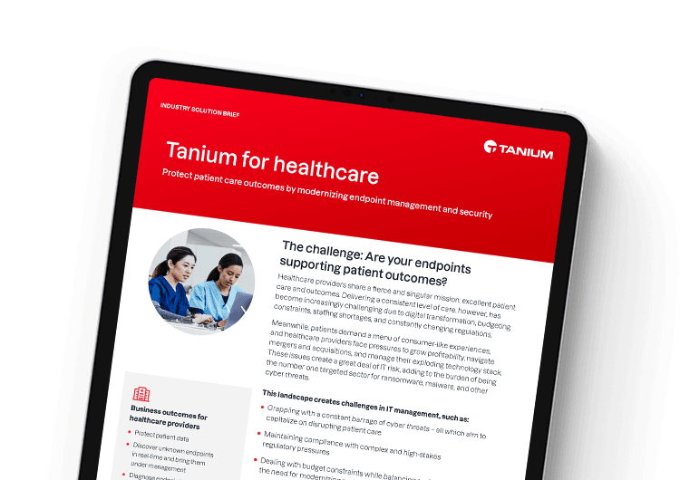 Mobile featured image: Tanium for healthcare solution brief