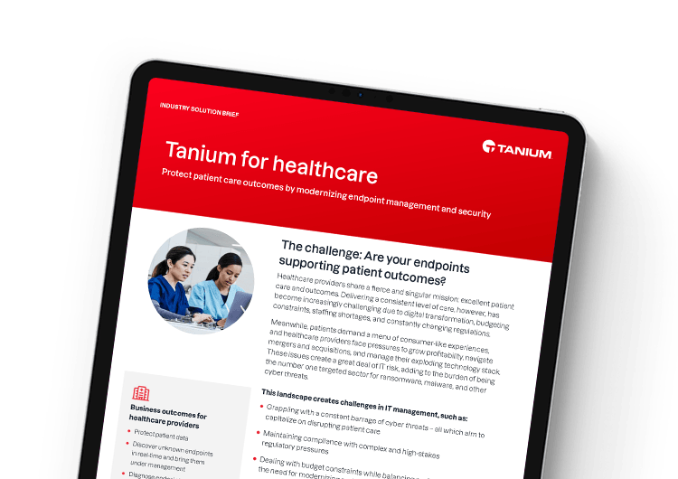 Mobile featured image: Tanium for healthcare solution brief