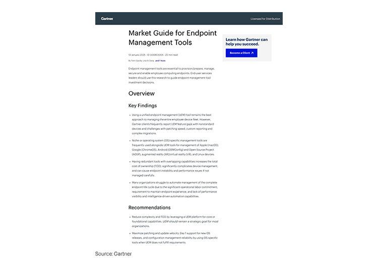 Mobile featured image: Gartner Market Guide for Endpoint Management Tools