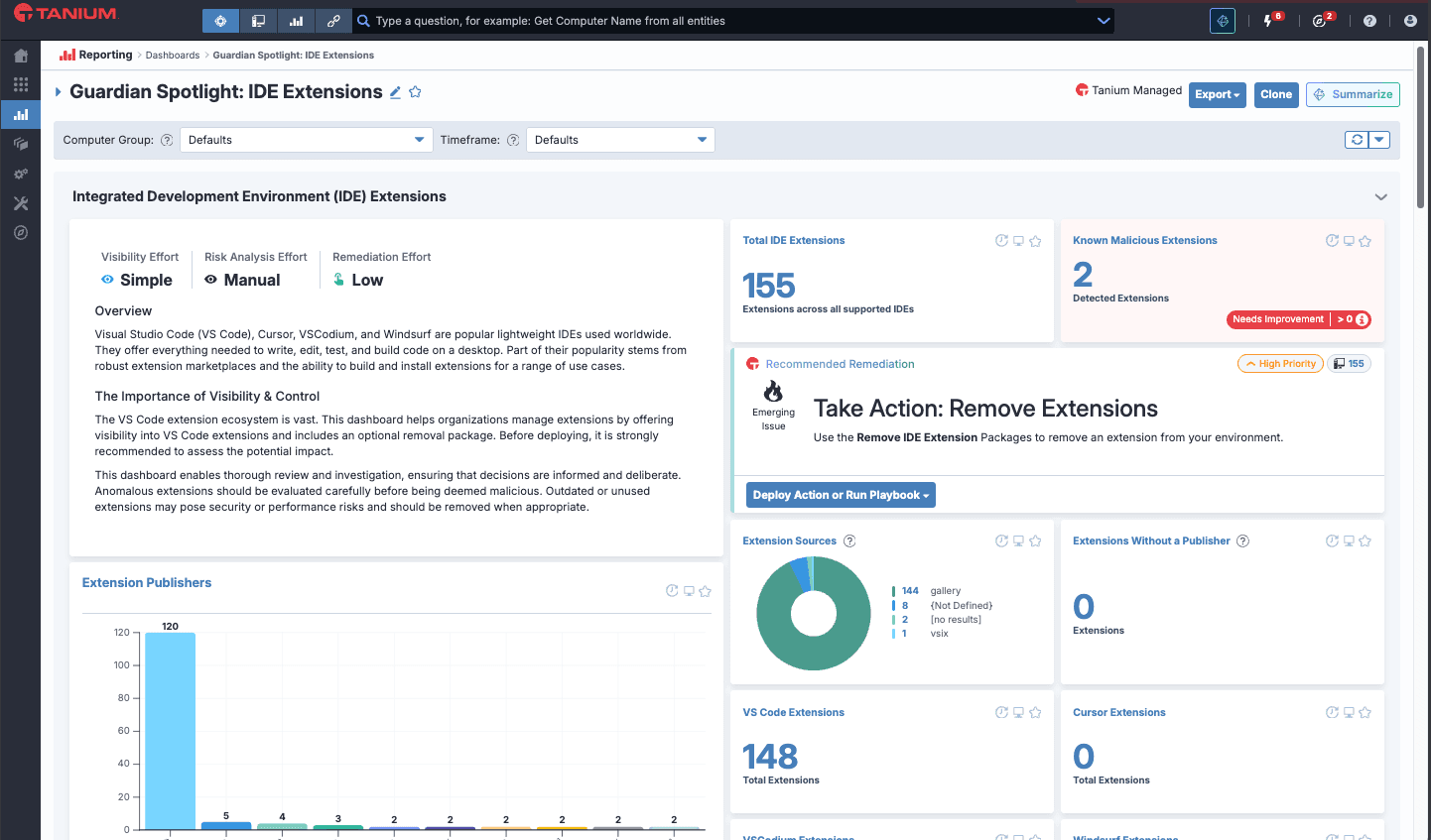 Tanium Guardian Spotlight - IDE Extensions