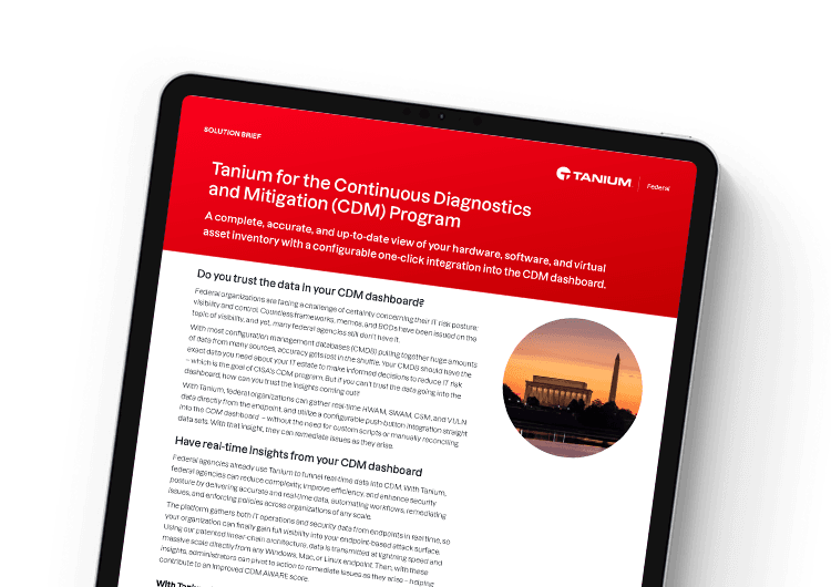 Mobile featured image: Tanium for CDM program