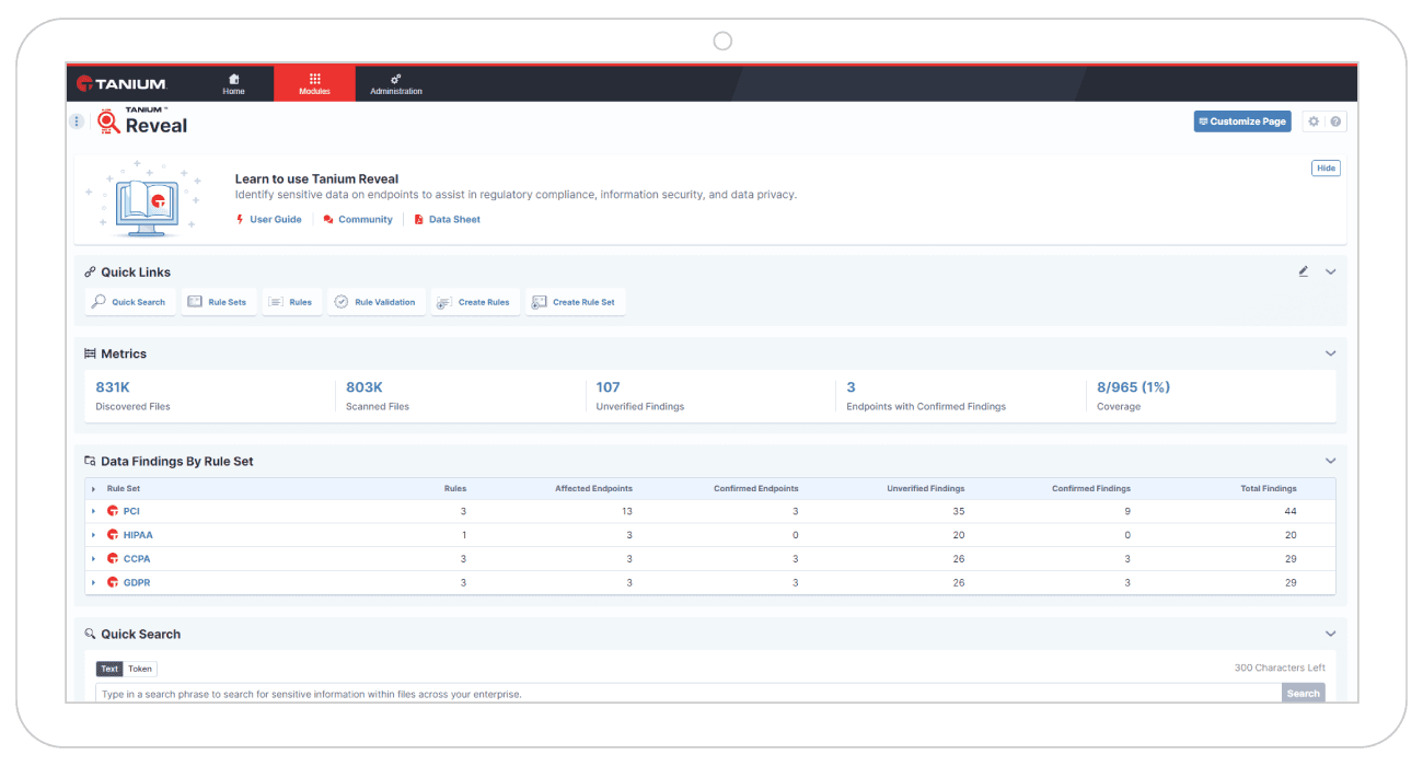 Tanium index tool