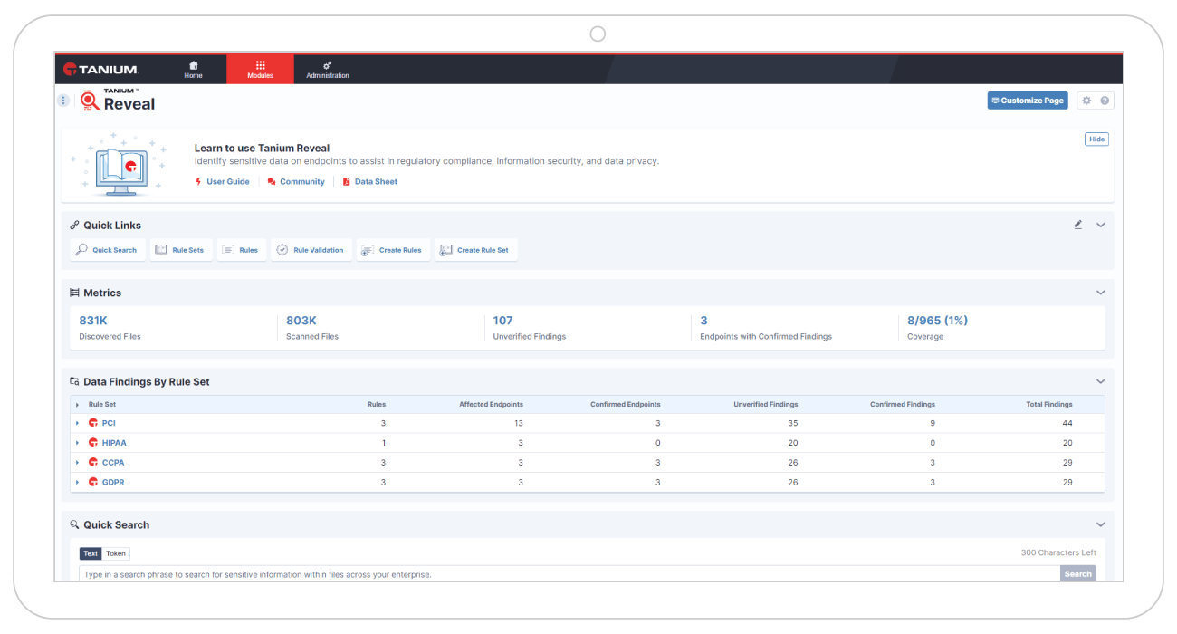 Tanium index tool