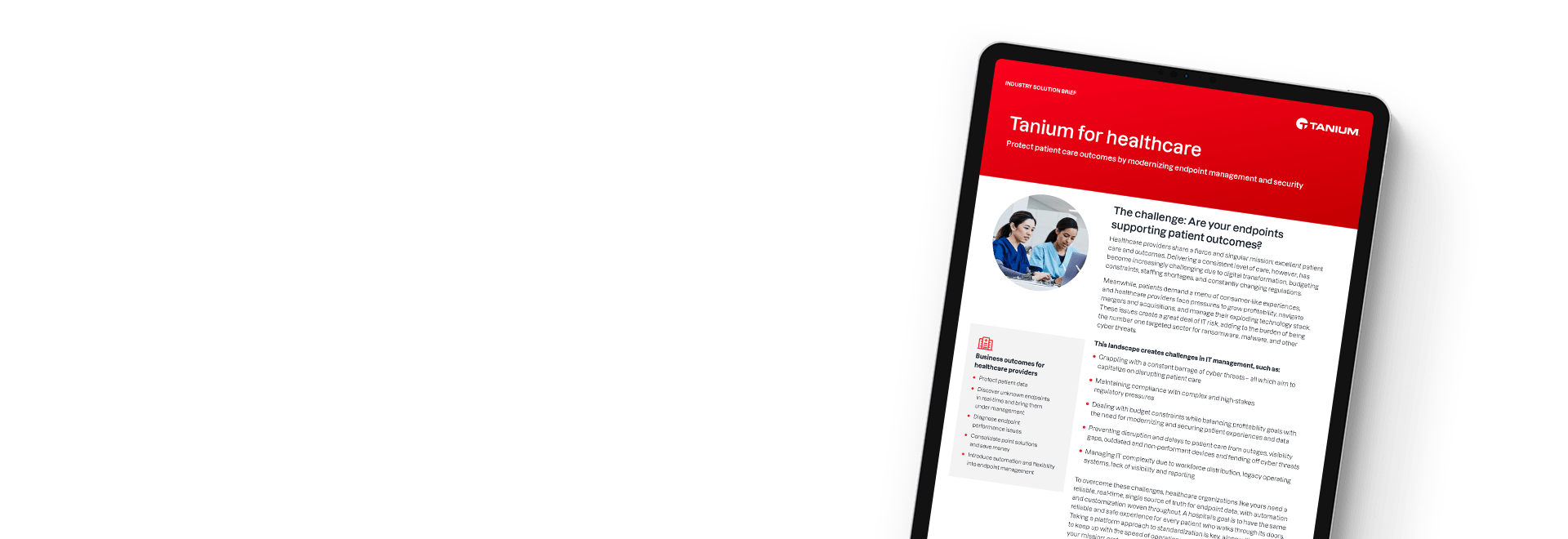 Tanium for healthcare solution brief