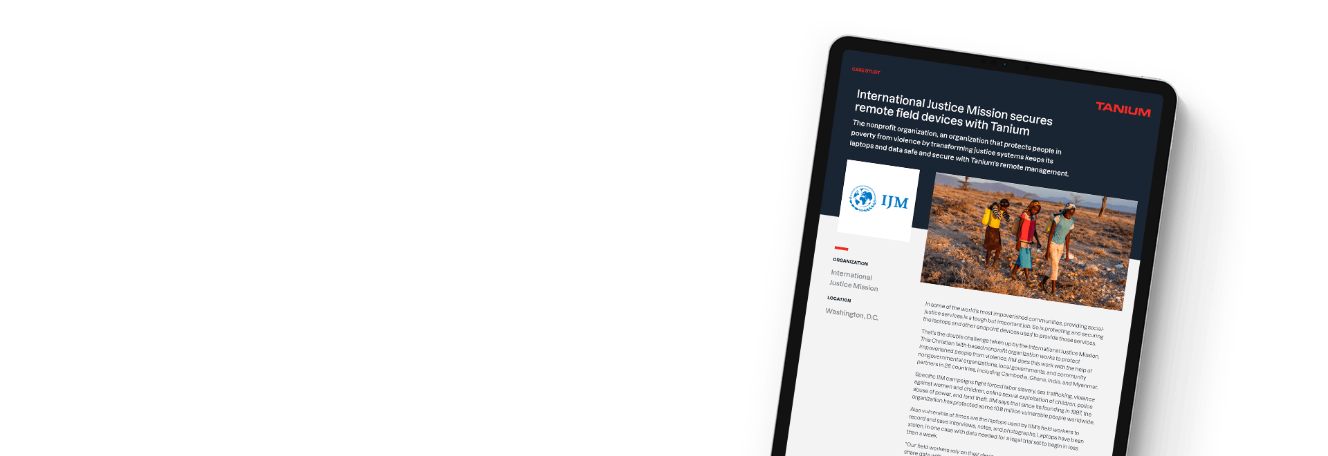 International Justice Mission case study securing endpoints with Tanium