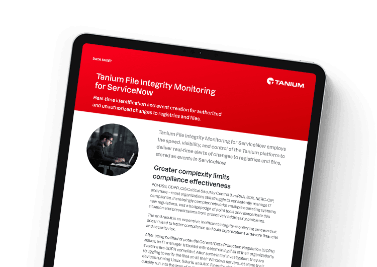 Mobile featured image: Tanium File Integrity Monitoring for ServiceNow