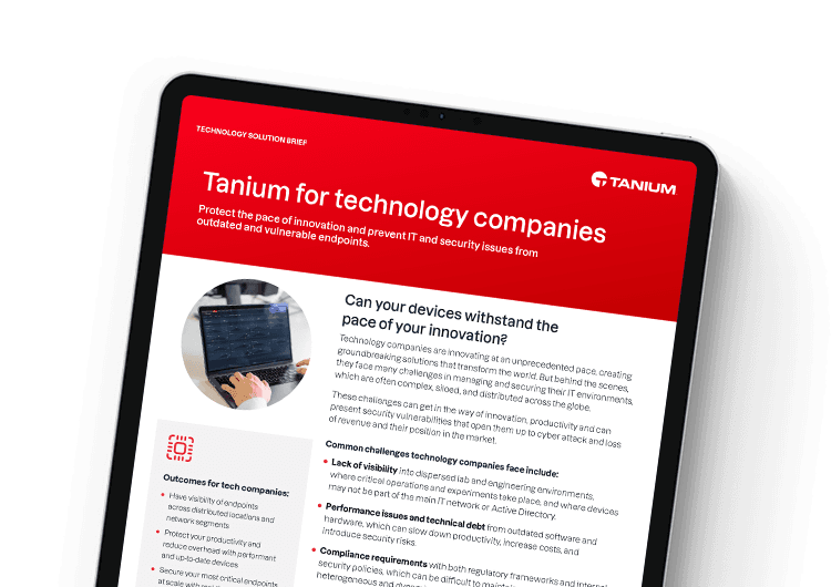 Mobile featured image: Tanium for technology companies industry brief