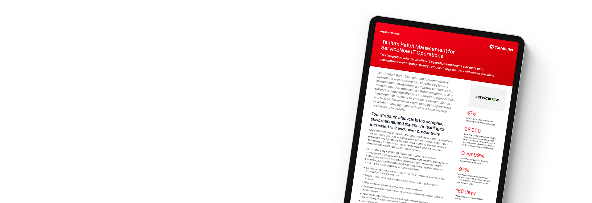 Tanium Patch Management for ServiceNow IT Operations solution brief