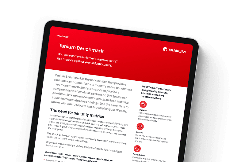 Tanium Benchmark data sheet