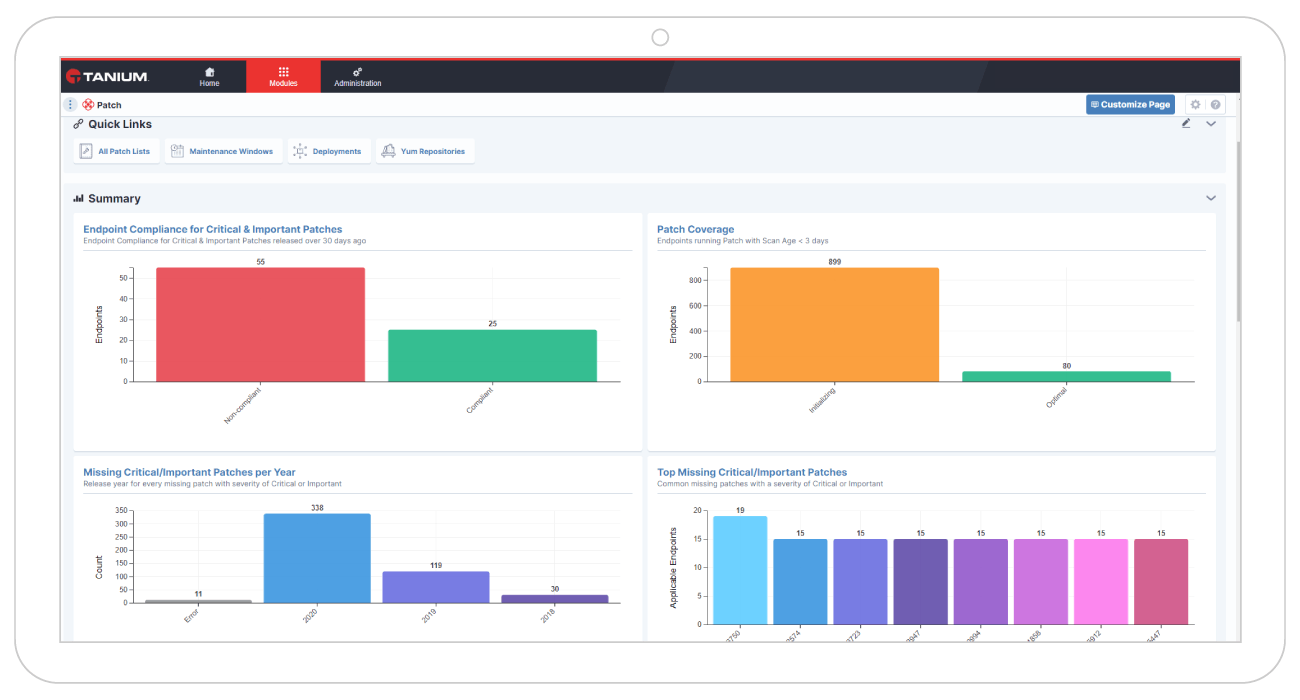 Real-time patch visibility and control