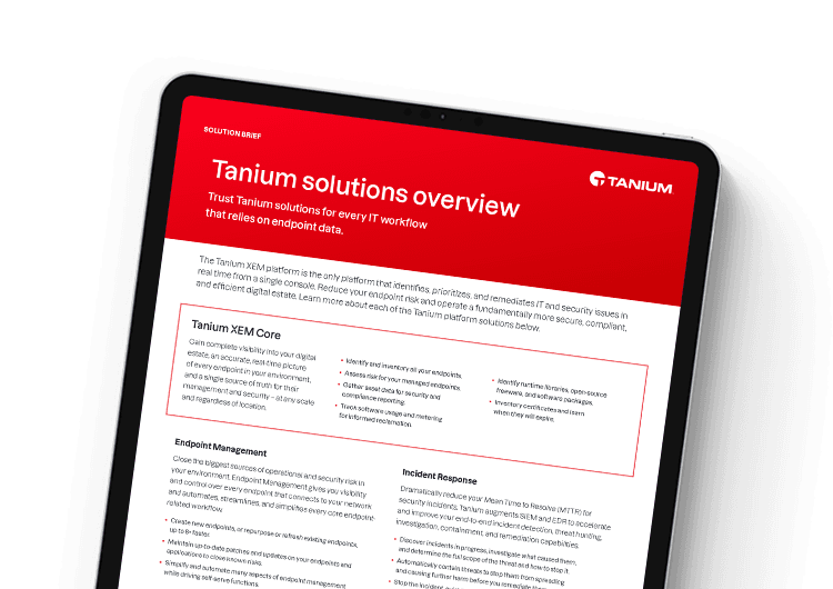 Mobile featured image. Tanium solutions overview brief