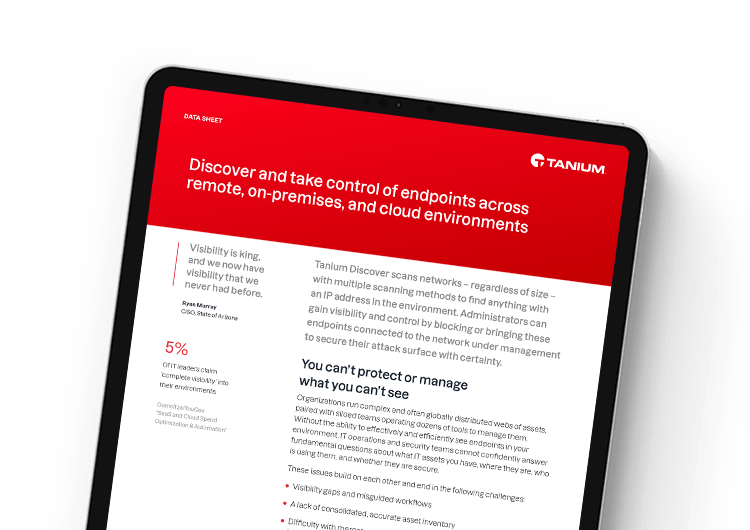 Mobile featured image. Tanium Discover data sheet