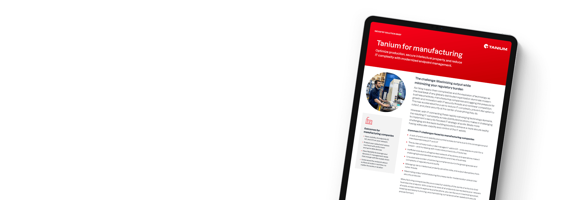 Tanium for manufacturing solution brief