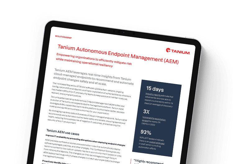 Mobile featured image: Tanium Autonomous Endpoint Management condensed