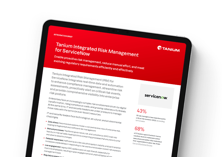 Mobile featured image: Tanium IRM for ServiceNow brief
