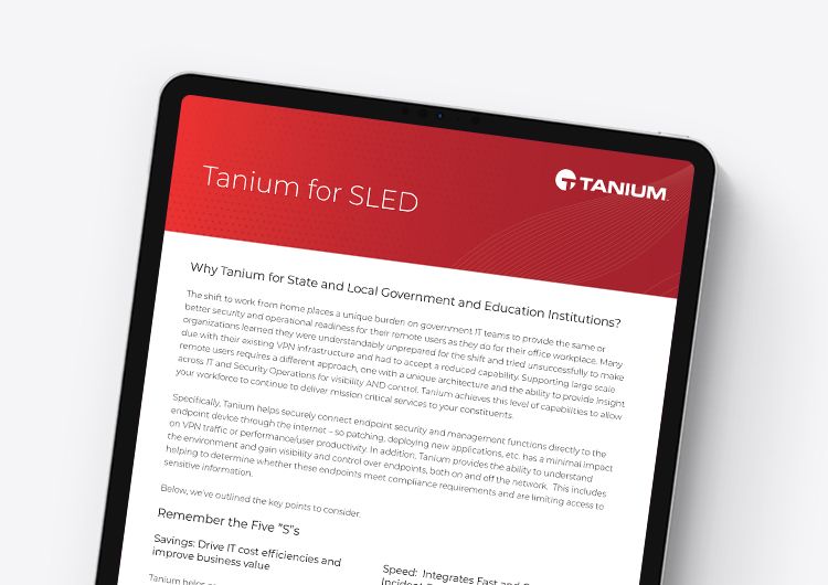 Tanium for SLED Solution Brief for mobile