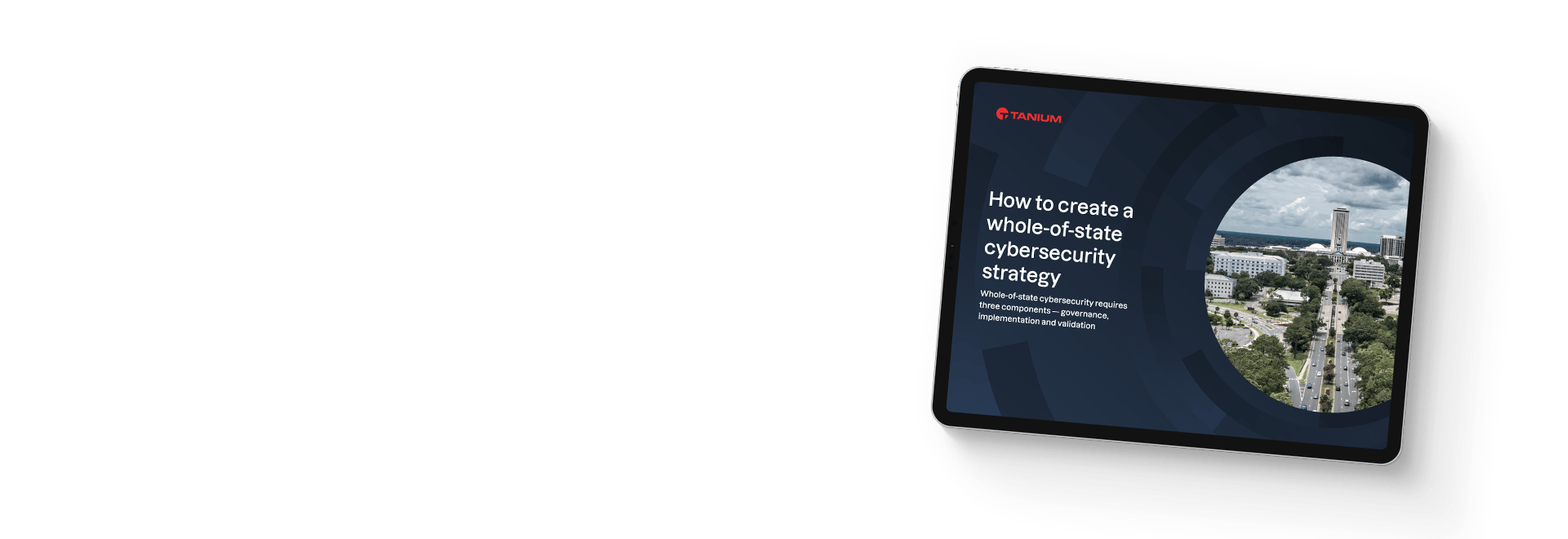 Tablet showing how to create whole-of-state cybersecurity strategy