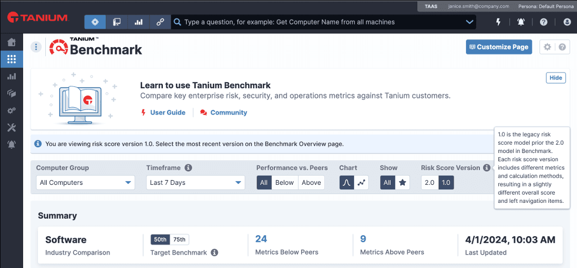 Tanium Benchmark screenshot