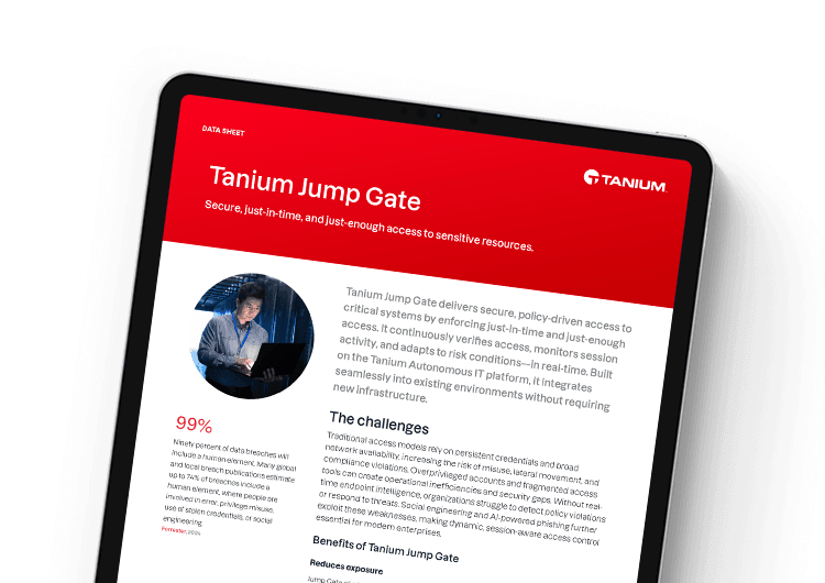 Featured mobile image: Tanium Jump Gate data sheet