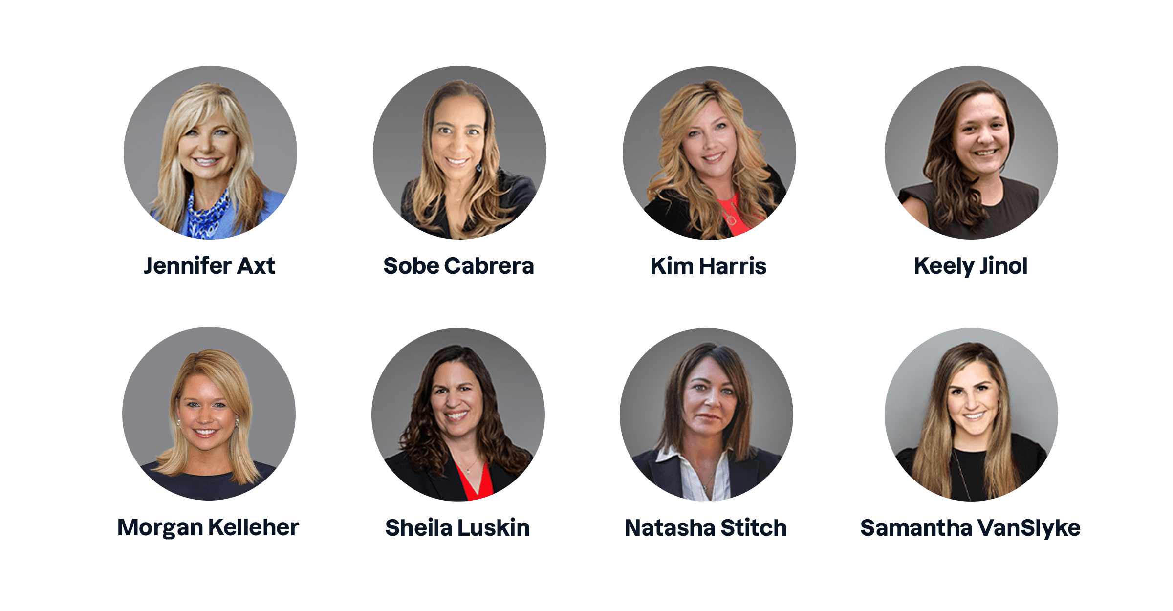 Headshots of the 8 Tanium Leaders named 2025 CRN Women of the Channel
