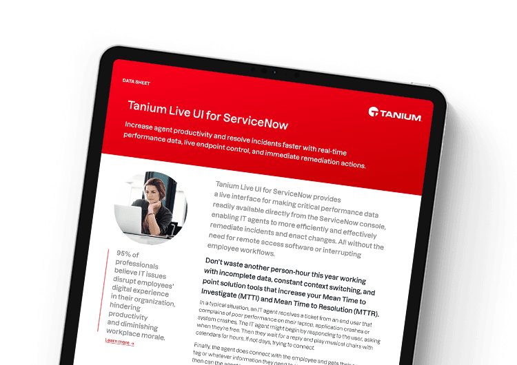 Mobile featured image: Tanium Live UI for ServiceNow