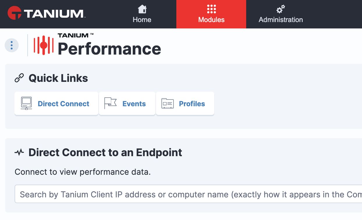 Tanium makes it simple to direct connect to any endpoint