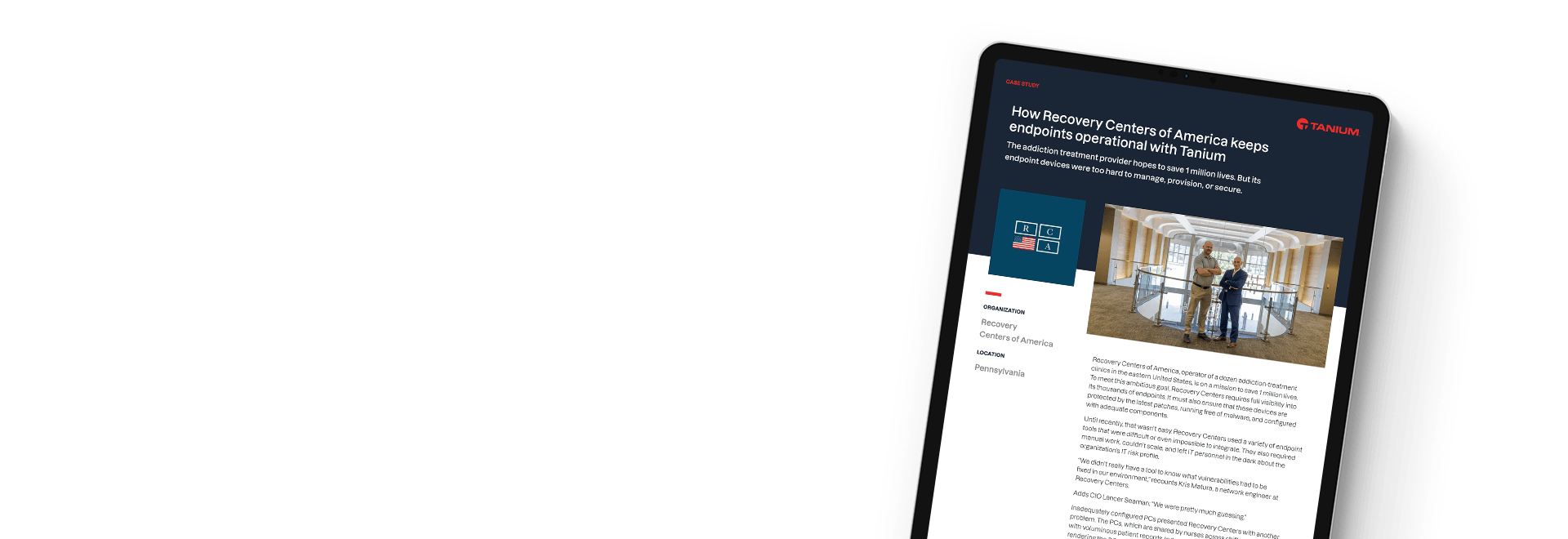 Recovery Centers of America case study keeping endpoints operational