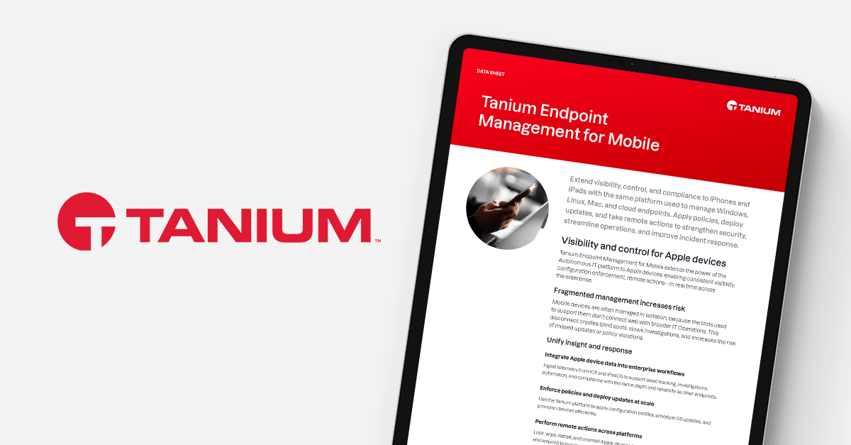 Featured meta image: Tanium Endpoint Management for Mobile data sheet