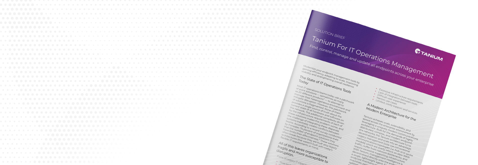 Tanium for IT Operations Management Solution Brief
