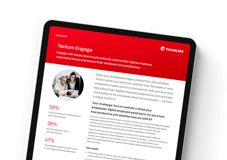 Mobile featured image. Tanium Engage data sheet