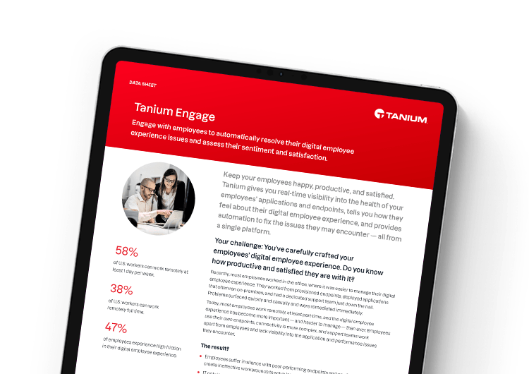 Mobile featured image. Tanium Engage data sheet