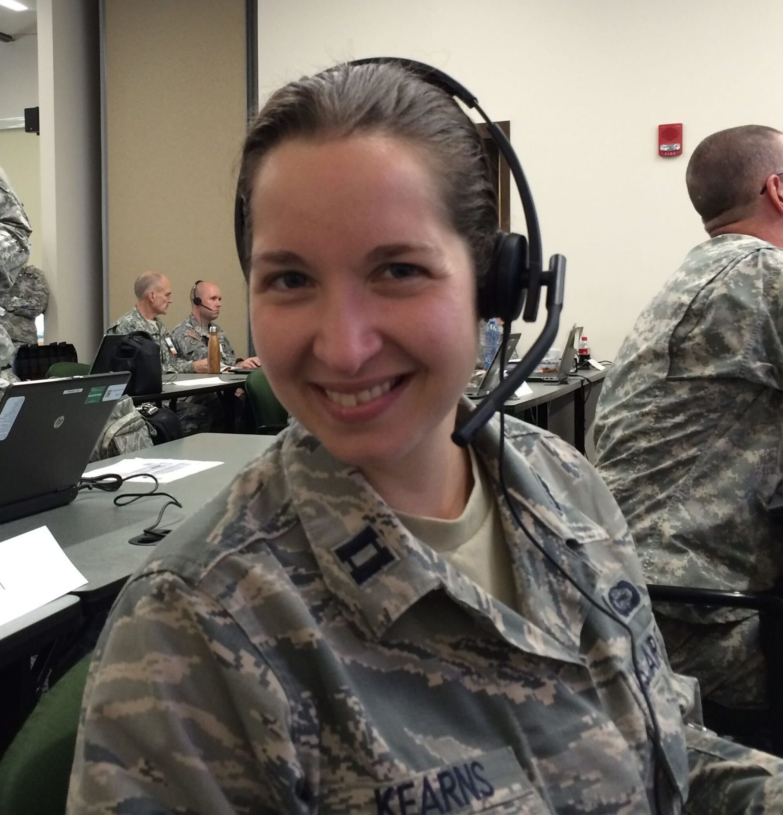 Tanium's Cat Kearns supporting a Disaster Recovery exercise in 2017. Cat is currently a Major in the U.S. Air Force Reserves